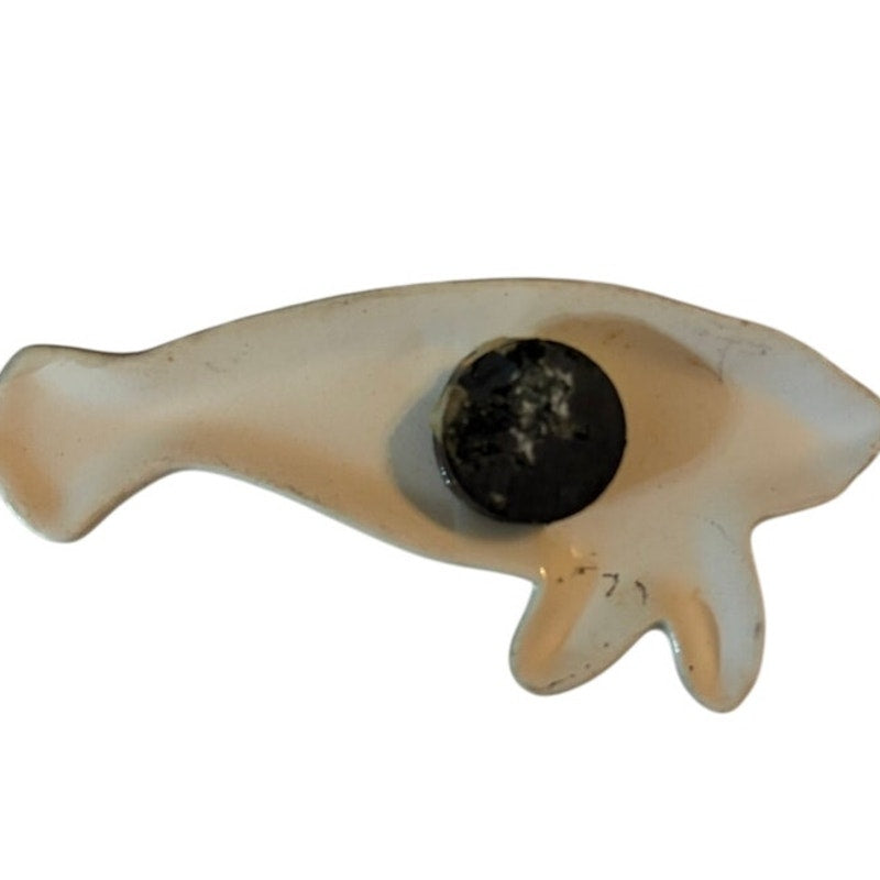 Little Critterz Ceramic Manatee Fridge Magnet Northern Rose Porcelain 3.63x1.63"
