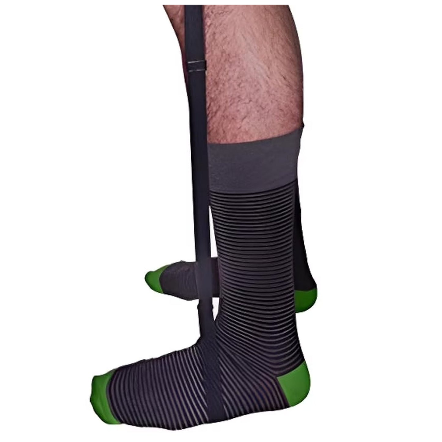 Shirt Stays – Black with Stirrup Style Garter Clip & Heel Loop, 1 Pair