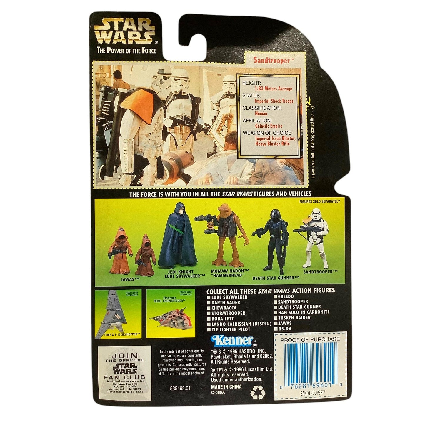 1996 Star Wars The Power Of The Force Sandtrooper 3.75" Action Figure #69601