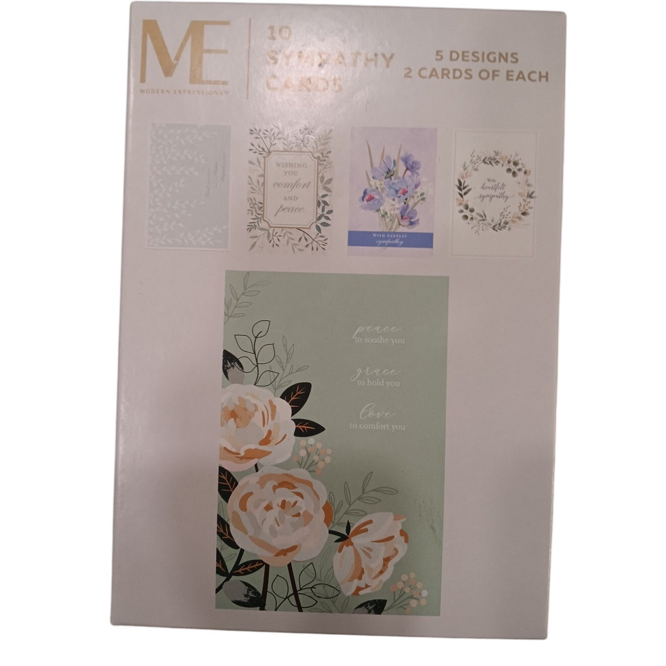 ME Sympathy Cards - 10-Pack - 5 Styles x 2 Each - 4"x6" - Soy Ink - PN 619156