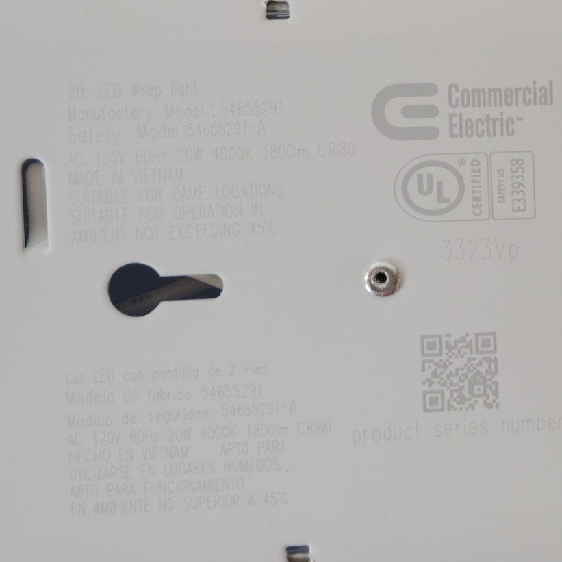 Commercial Electric 24 in. Integrated LED Wraparound Light – 1800 Lumens – Model 54655291