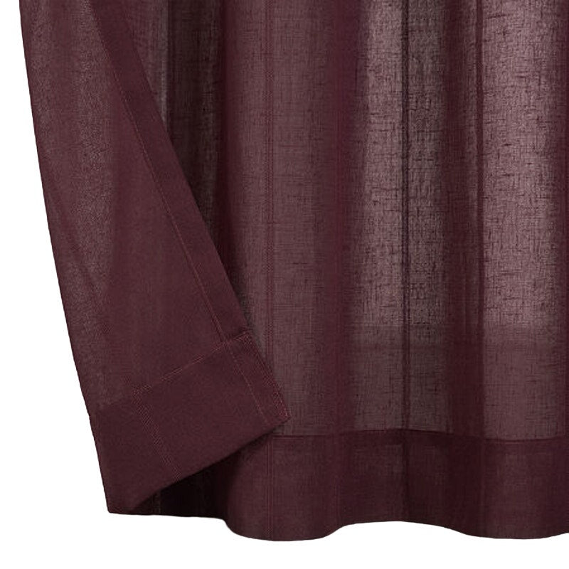 Fieldcrest Heritage Mirron Sheer Grommet Top Single Curtain Panel, 50Wx96L, Port