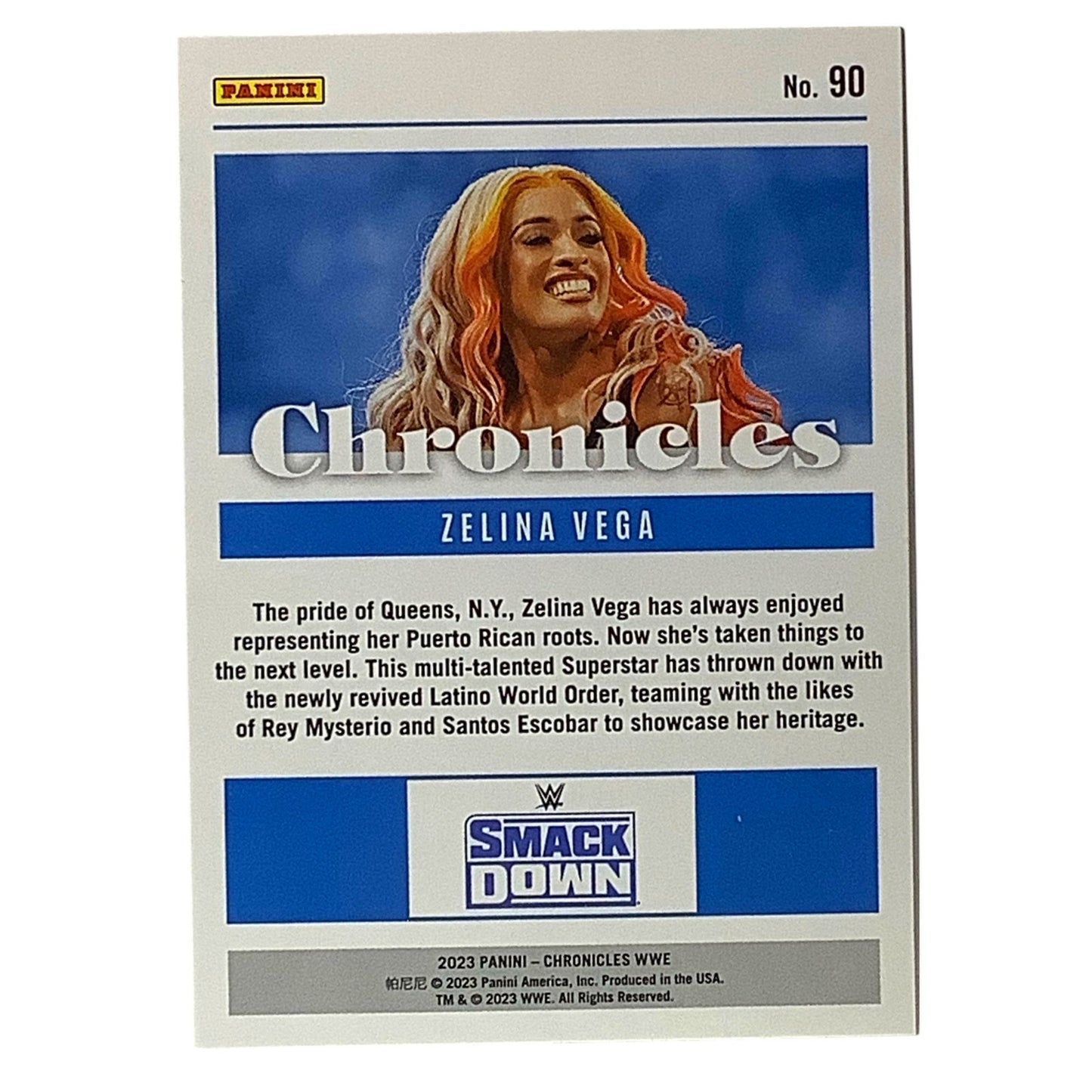 Zelina Vega, WWE, Card 90, 2023 Panini - Chronicles WWE Collectors Card, NM+