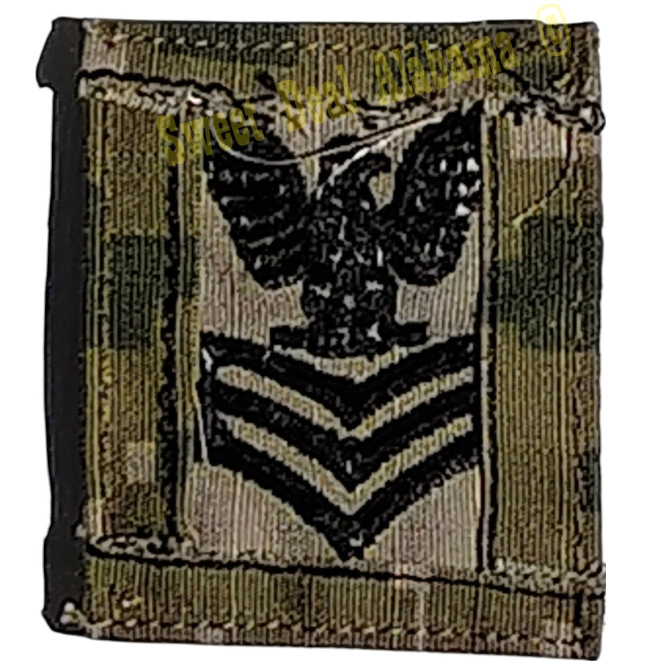 Navy Petty Officer 1st Class (E-6) Rank Sew-On Cap Device Insignia Emblem, Woodland Digital, 1-5/8"W x 2"H, NIP