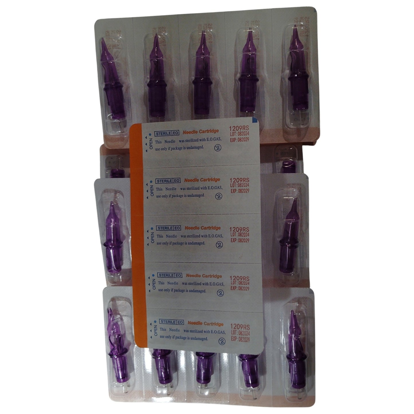 Tattoo Needle Cartridge Set – 5 Types – 10 Each – RS Round Shader – Exp. August 2029 – Tattoo Supply