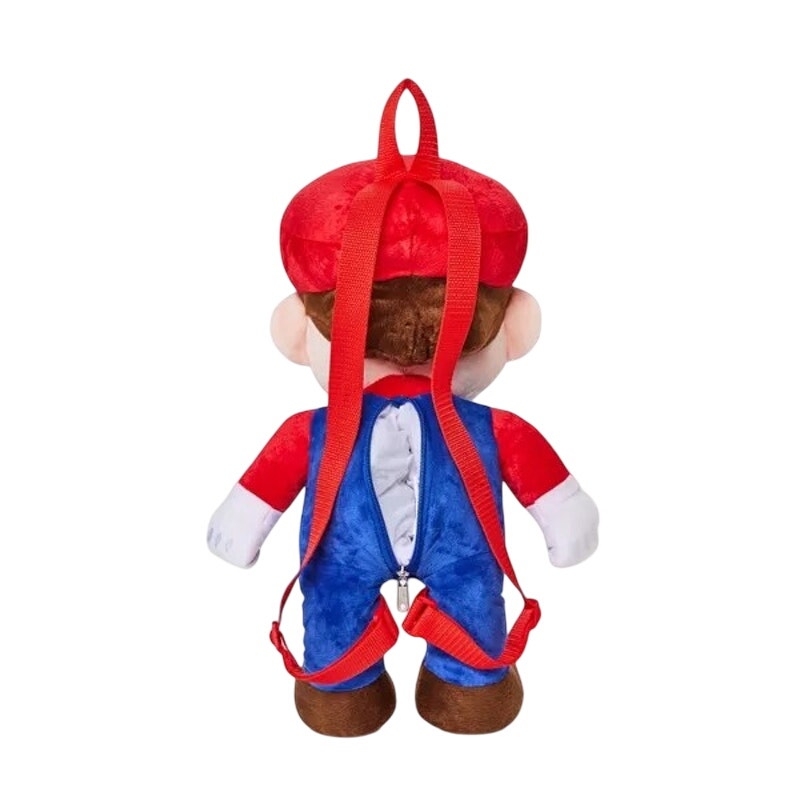 Kids' Mario Plush 16" Backpack - Red/Blue - Microplush Nintendo Character Bag