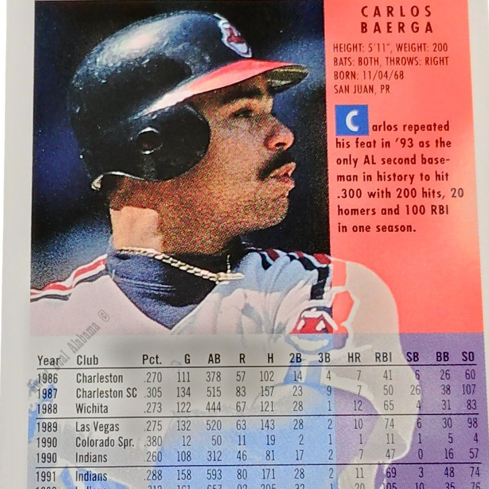 Carlos Baerga, Cleveland Indians #99, 1994 Fleer Baseball Collector's Card
