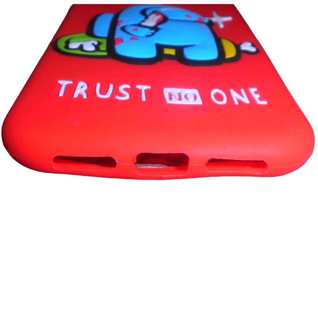 Silicone Phone Bumper Case for iPhone XR, 3D Red Knife Astronaut, TRUST NO ONE