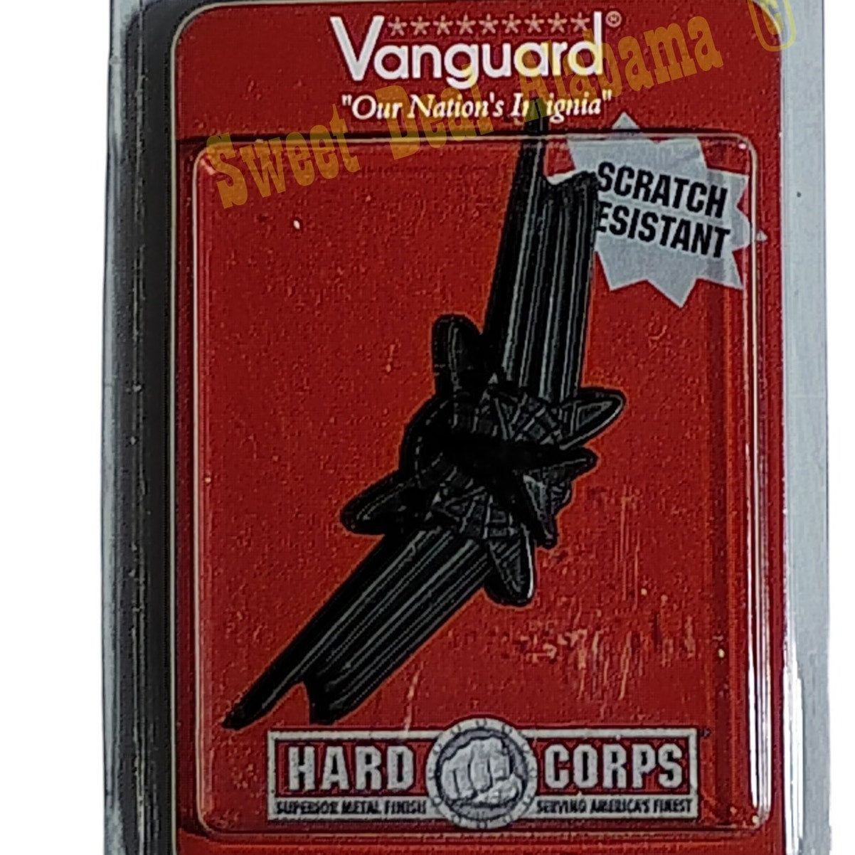Vanguard Badge Pin: Space Command, Subdued Black Metal, 7/8"H x 3"W