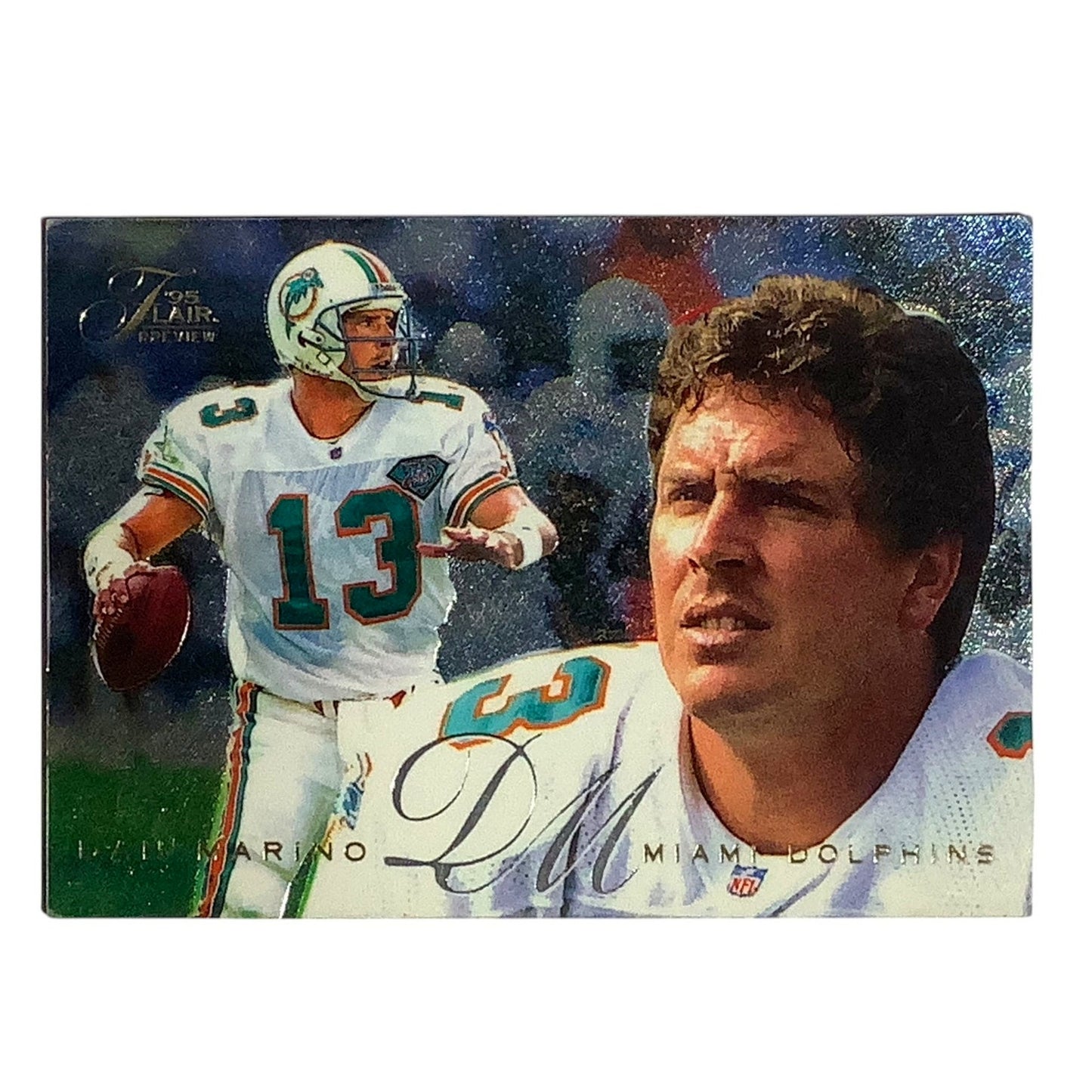 Dan Marino, Miami Dolphins, NFL Fleer 95 Flair Preview, 1995 Card 18, EX/NM