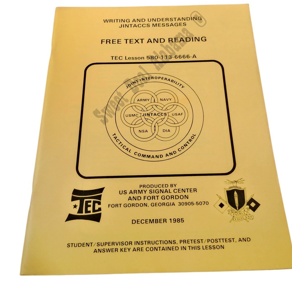 1985 Joint Interoperability Tactical Command and Control: Free Text and Reading