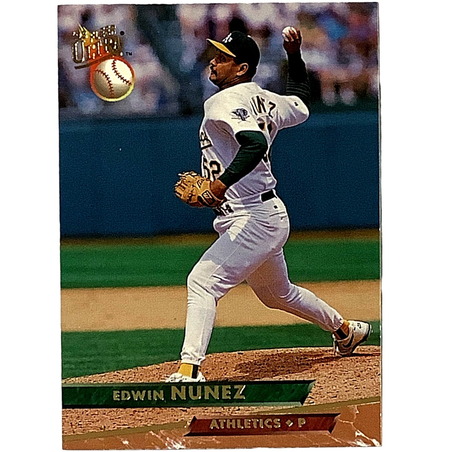 Edwin Nunez, Oakland Athletics, MLB, Fleer Ultra Baseball 1993, Card 611, EX/NM