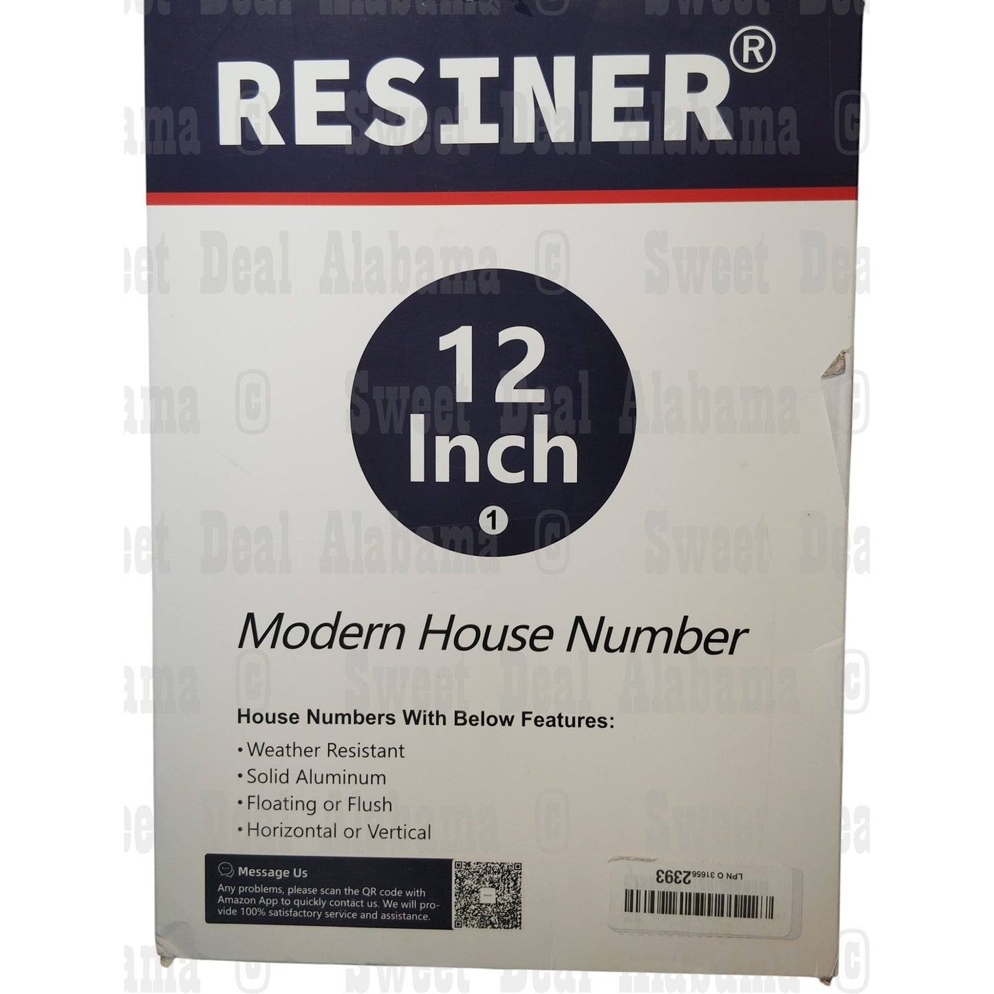 12" Modern House Number - Matte Black Aluminum - Floating or Flush Mount - # 1