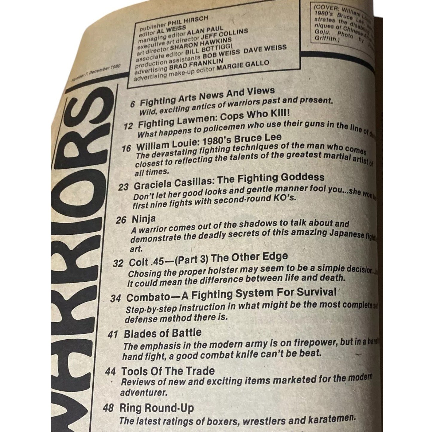 WARRIORS Magazine Dec, 1980 William Louie Graciela Casillas Karate Martial Arts