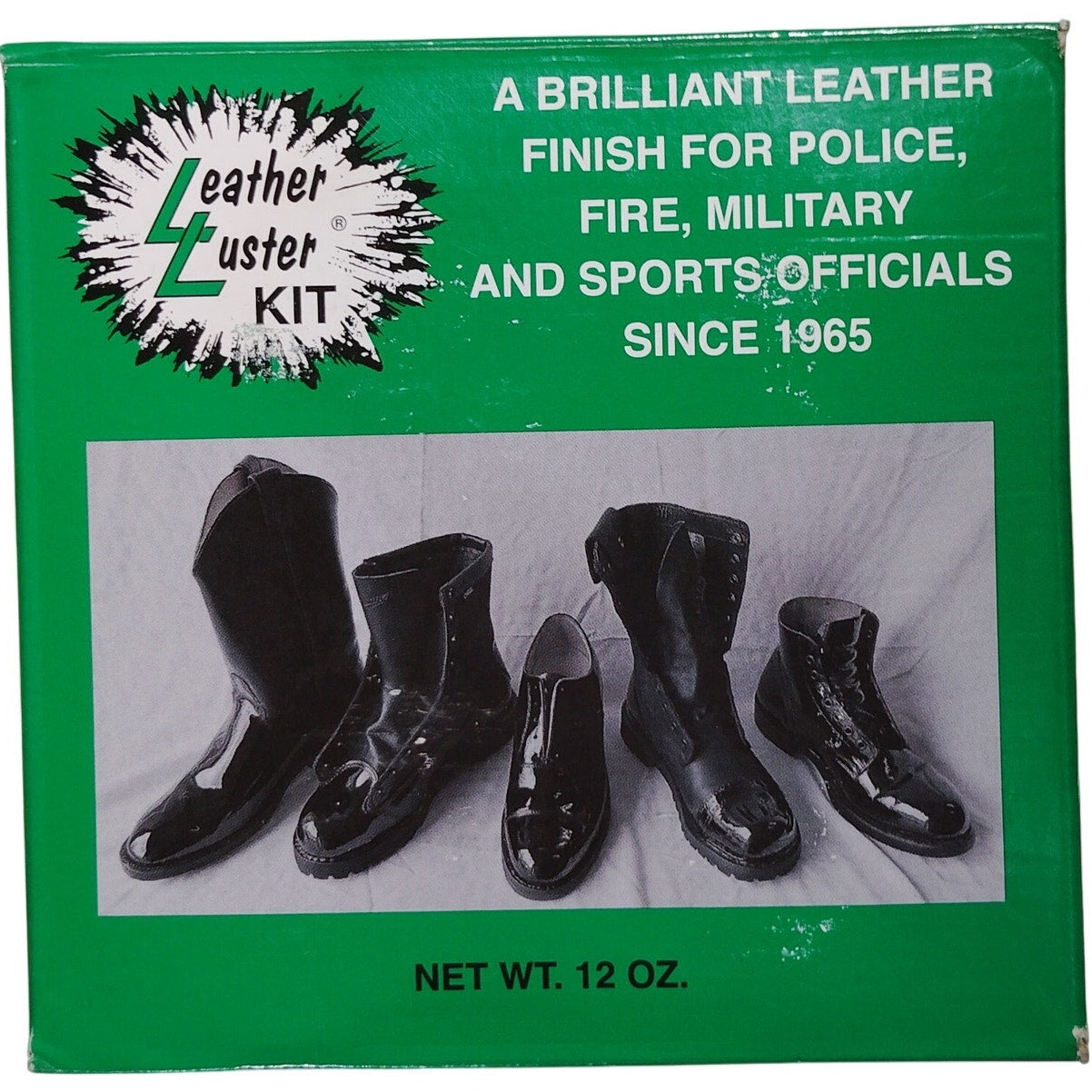 Leather Luster Hi Gloss BLACK Brilliant Leather Finish 12oz Includes Finish, Wool Pad & Instructions