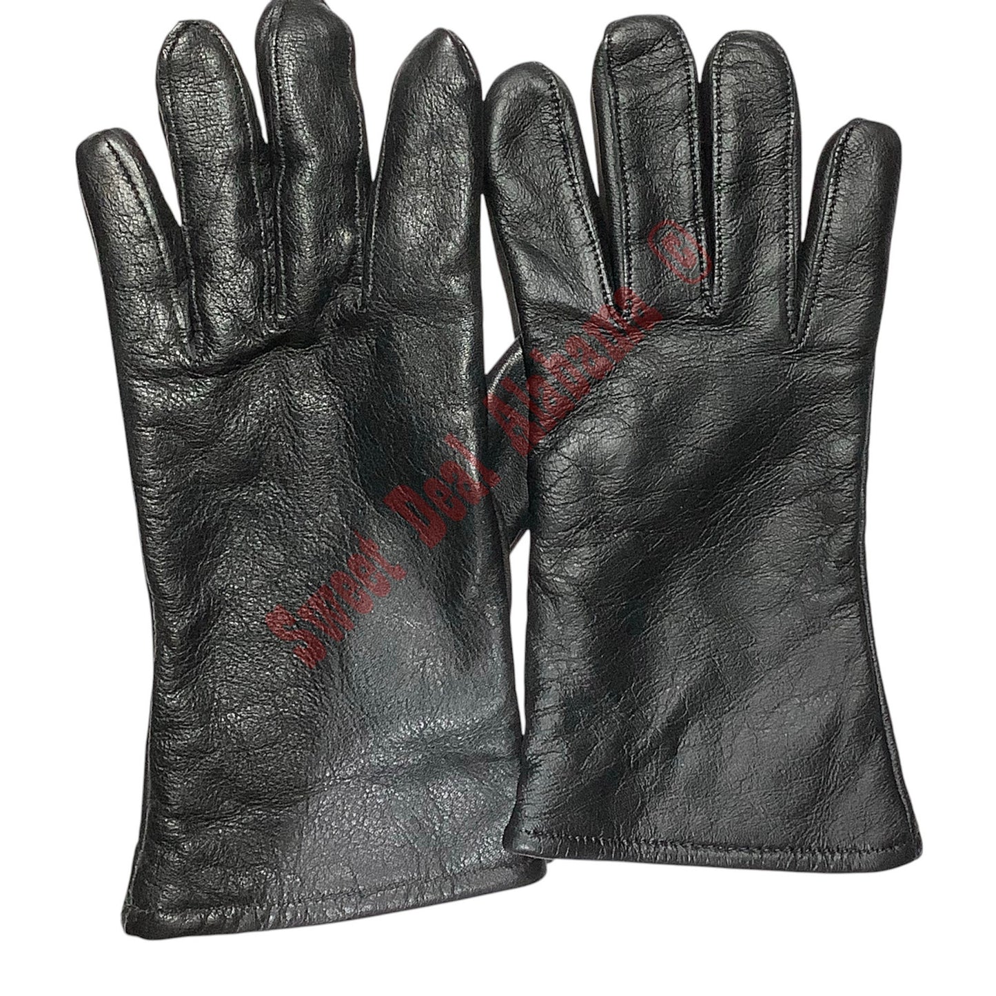 Black Leather Dress Uniform Gloves, Size 7C/8 (Medium)