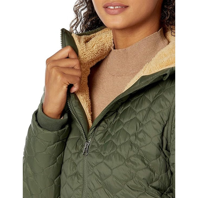 Lightweight Quilted Full-Zip Water-Resistant Sherpa-Lined Hooded Puffer Jacket