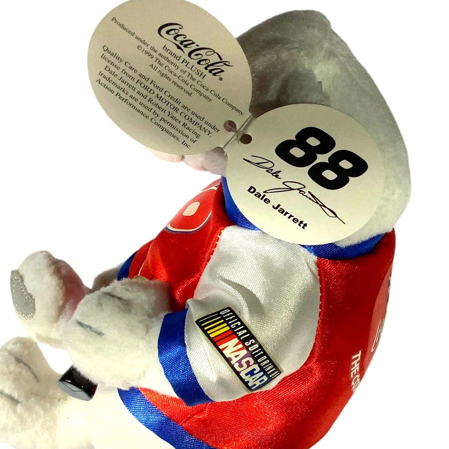 1999 Coca-Cola / Dale Jarrett #88 Polar Bear Pellet Plush 6"H x 5"W x 3"D