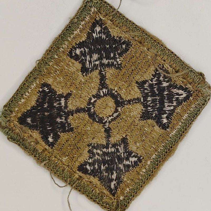 US Army 4th Infantry Division Subdued Patch Vietnam Era OD Sew‑On 2‑5/8"