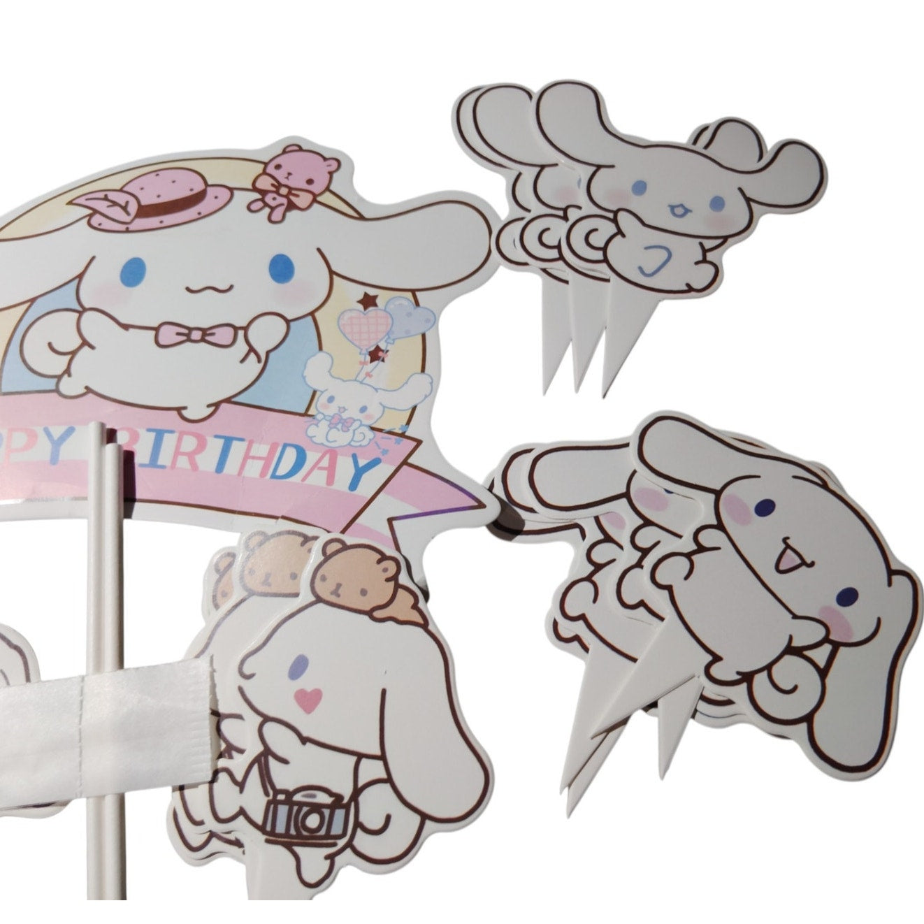 Cinnamoroll Cake & Cupcake Toppers – 25-Pk | Birthday Party Decor, Kawaii Theme