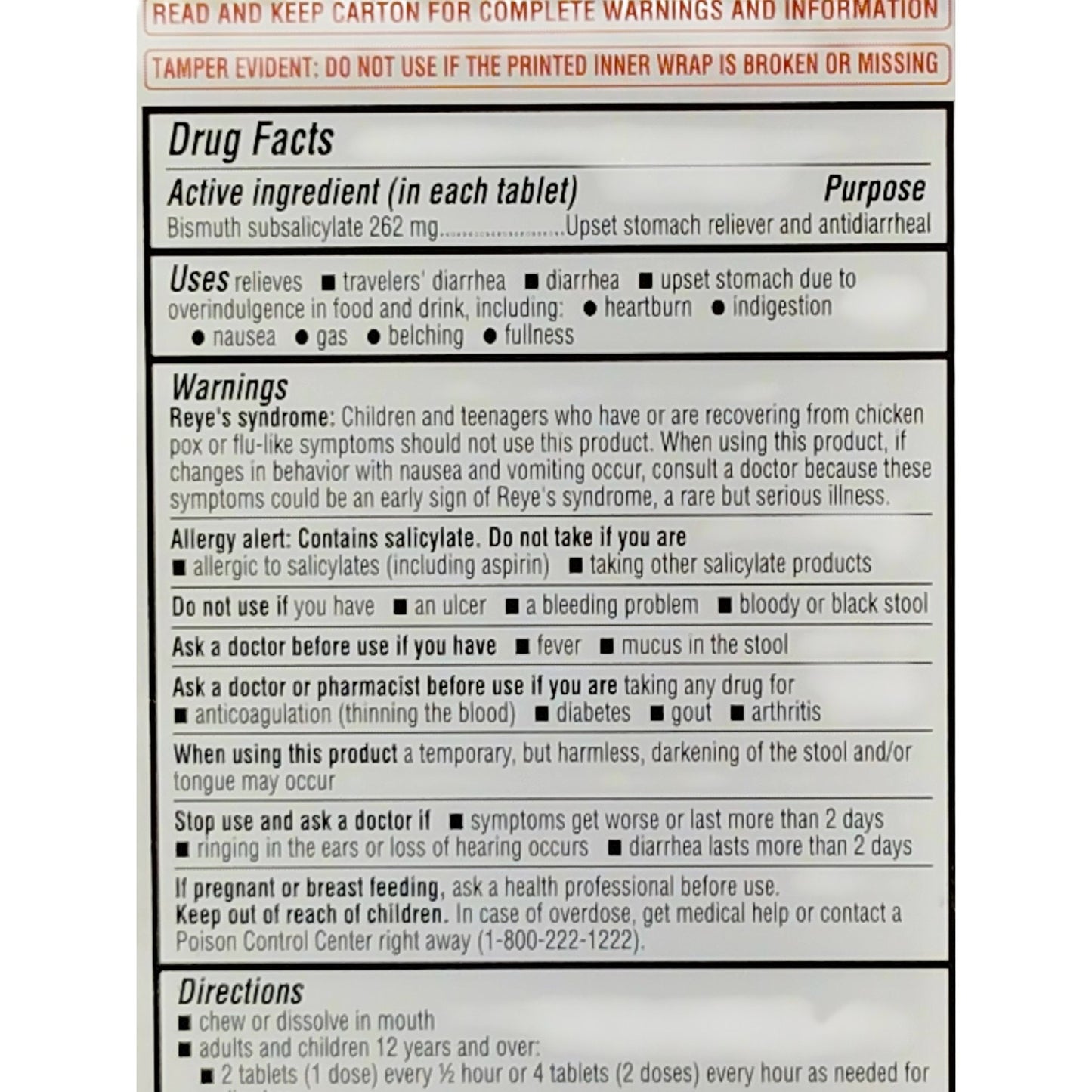 DG Stomach Relief Chewable Tablets 30 ct Bismuth Subsalicylate – Exp. 01/2026