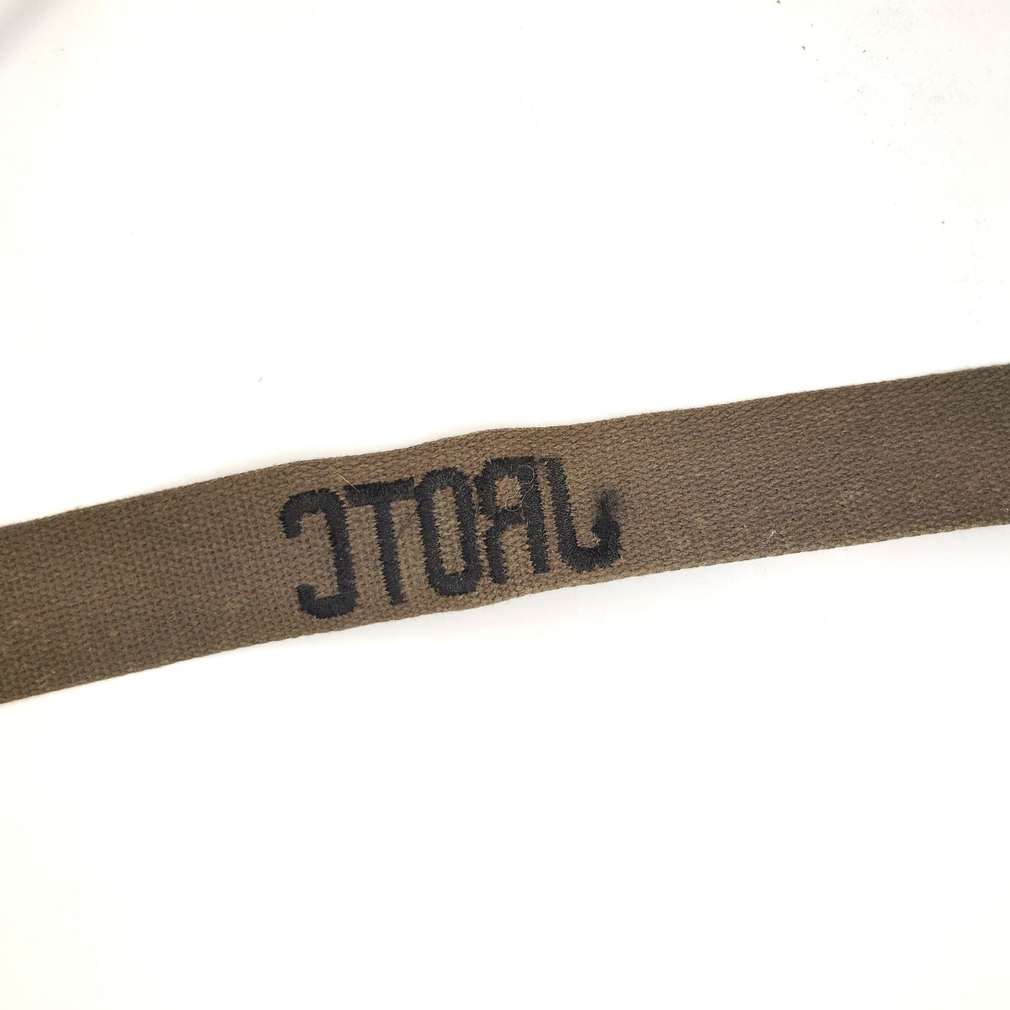 Vintage OD Green Embroidered "JROTC" Uniform Name Tape 9 in. x 1 in. Sew-On