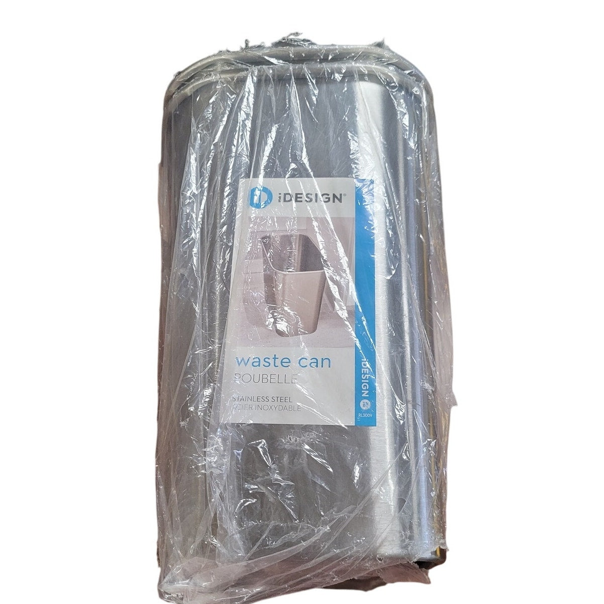 IDESIGN Mia Brushed: Stainless Steel Bathroom Trash Can, 3.3 Gallon Cap., 10"H
