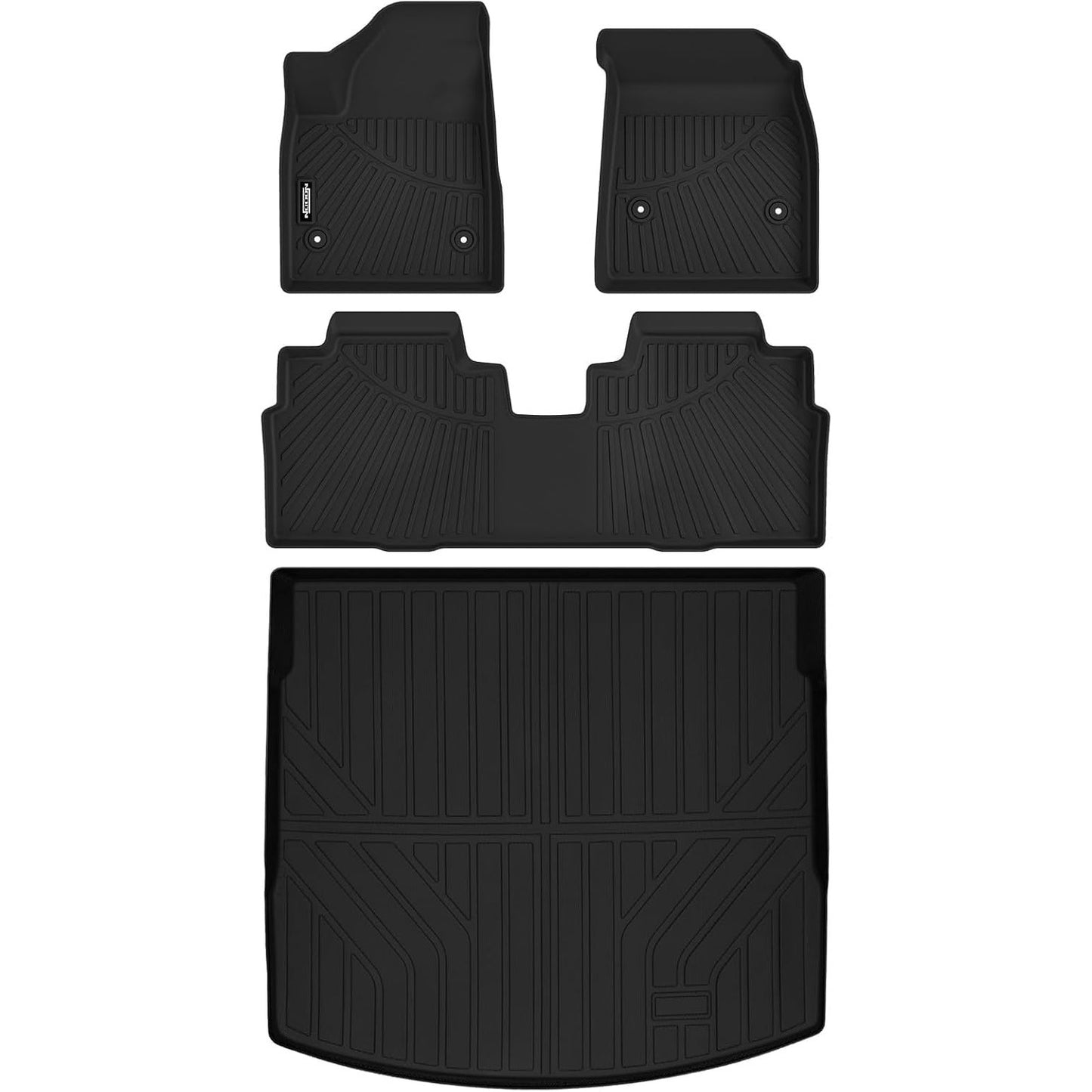 All-Weather Floor Mats & Cargo Liner Fits 2025 Cadillac Optiq, Black TPE 4PC Set