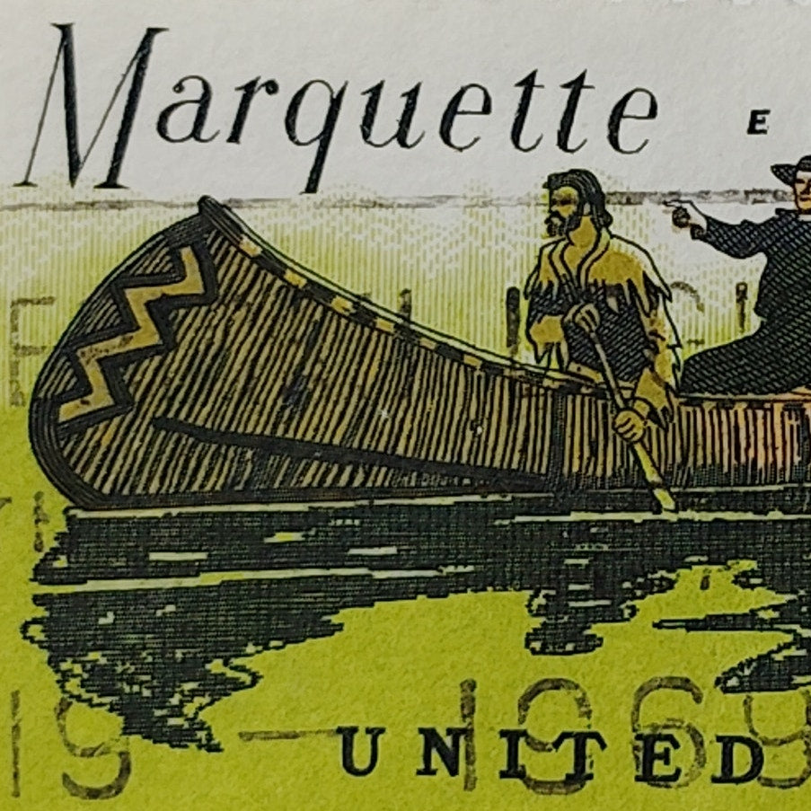 1968 US 6c Father Marquette Explorer Stamp #1356 Used Cancelled Philately