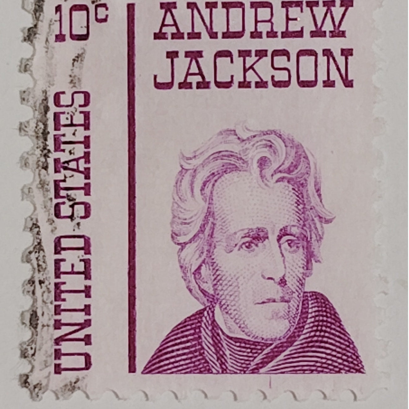 1967 10¢ Andrew Jackson Stamp – Prominent Americans Series – Scott #1286 – Lilac