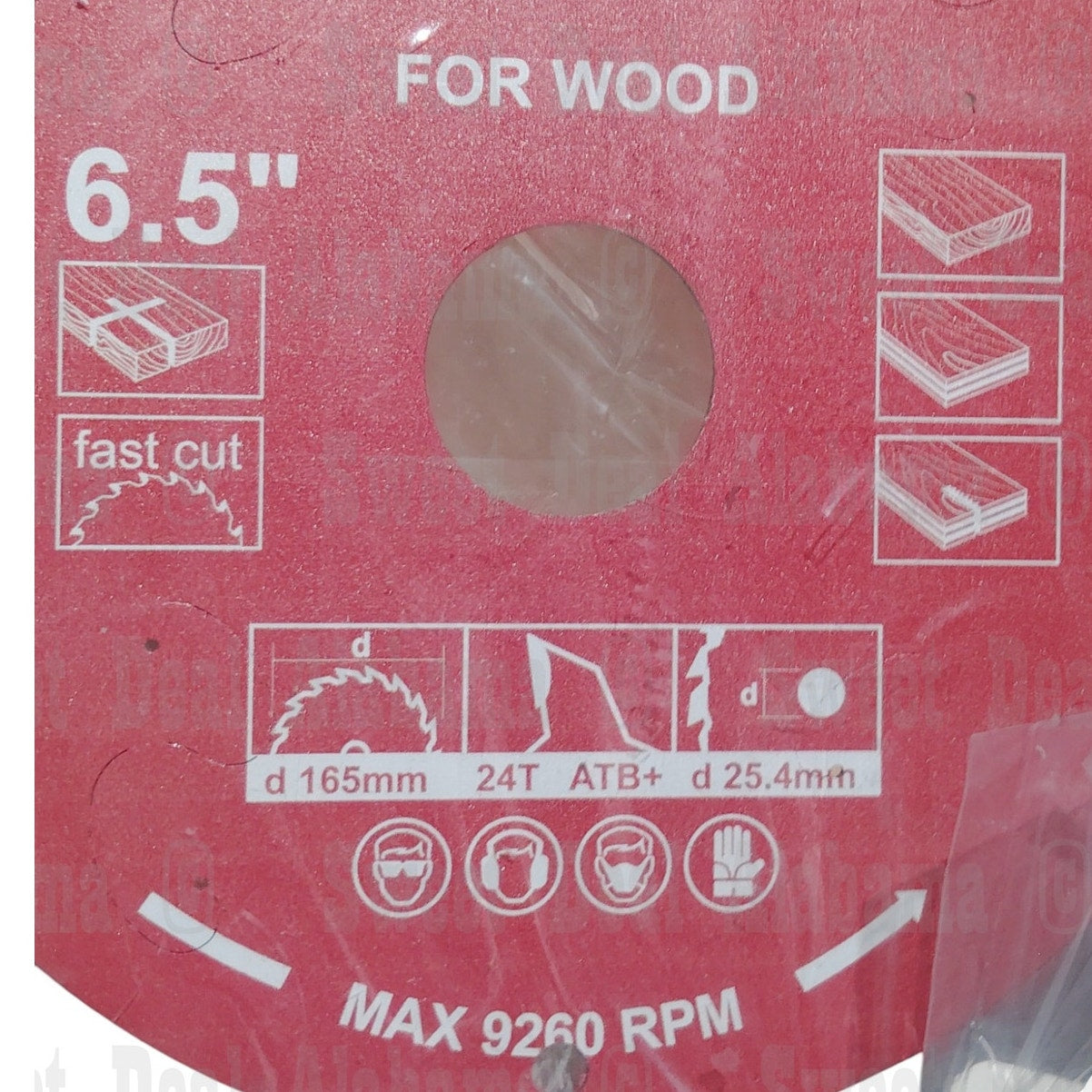 6.5" Circular Saw Blade for Wood, 9260 RPM, 24 Teeth, 1" Arbor, ATB+