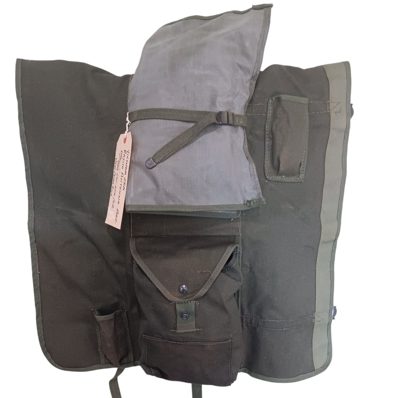 U.S. Army - Bag CW-206/GR- Radio Antenna Canvas Carry Bag 50/60's Era, EXC+