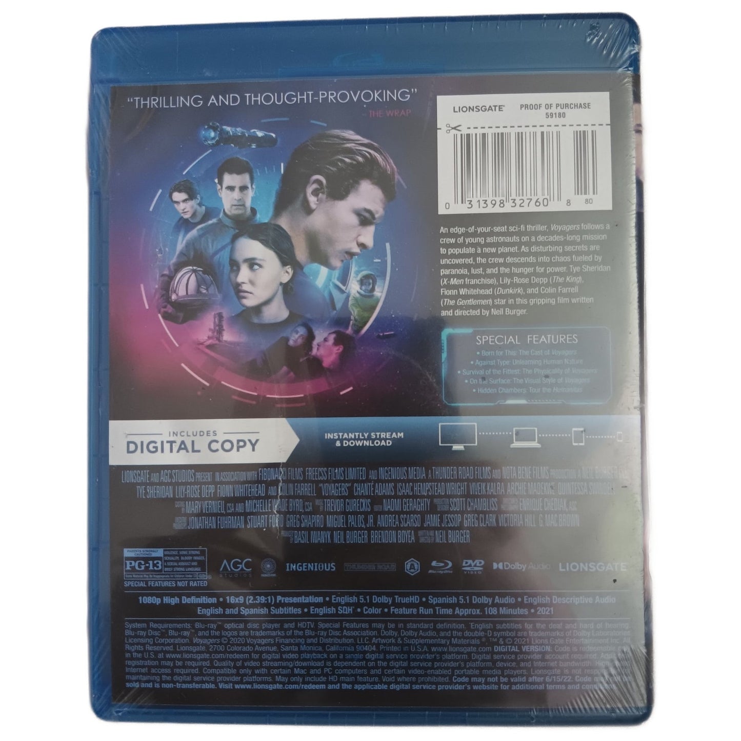 Voyagers - Blu-ray + DVD, 2021 Sci-Fi Thriller, Tye Sheridan, Lily-Rose Depp
