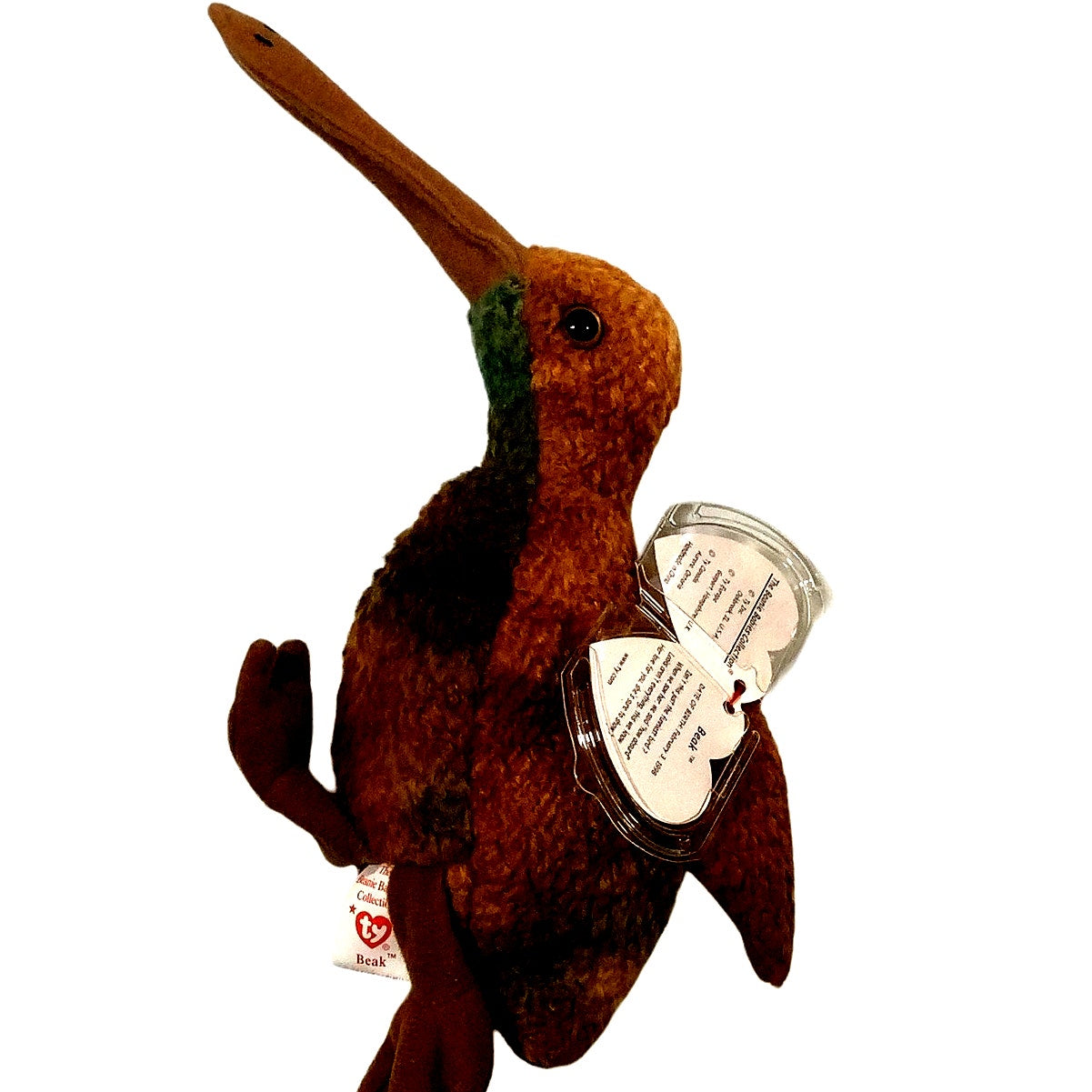Ty Beanie Baby - BEAK the Kiwi Bird, MWMT'S, Born 2/3/98, Retired 12/23/99