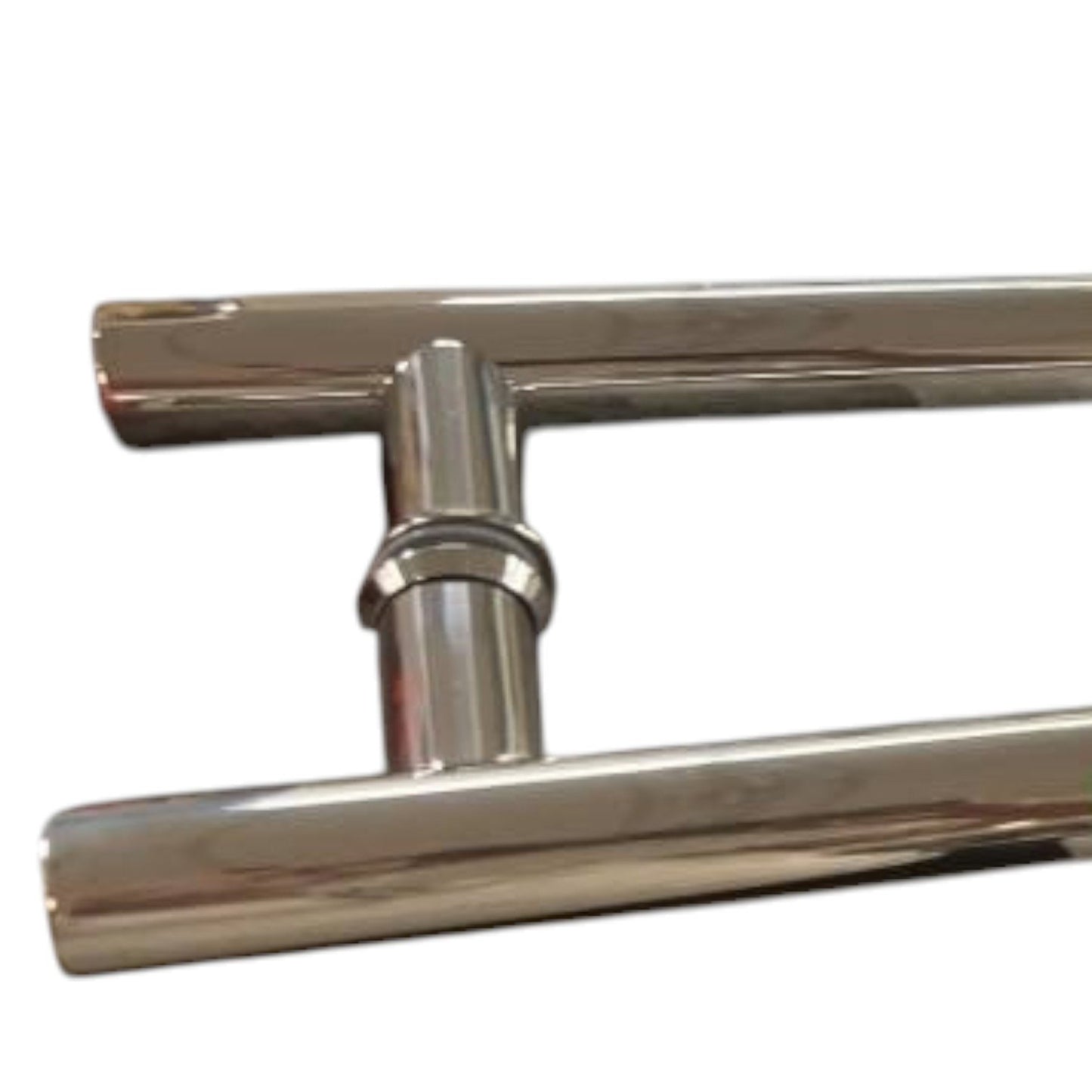 24" Ladder Style Back-to-Glass Push Pull Handle – Stainless Steel 304, Chrome Finish