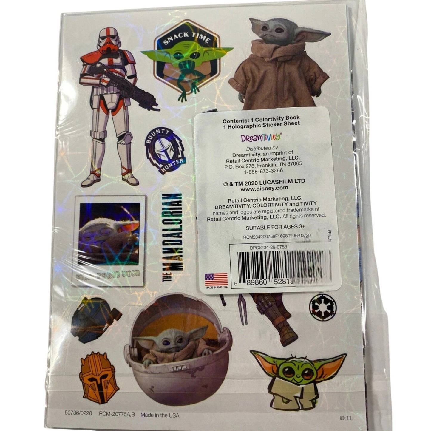Star Wars Mandalorian Sticker Book Disney Colortivity Holographic Stickers