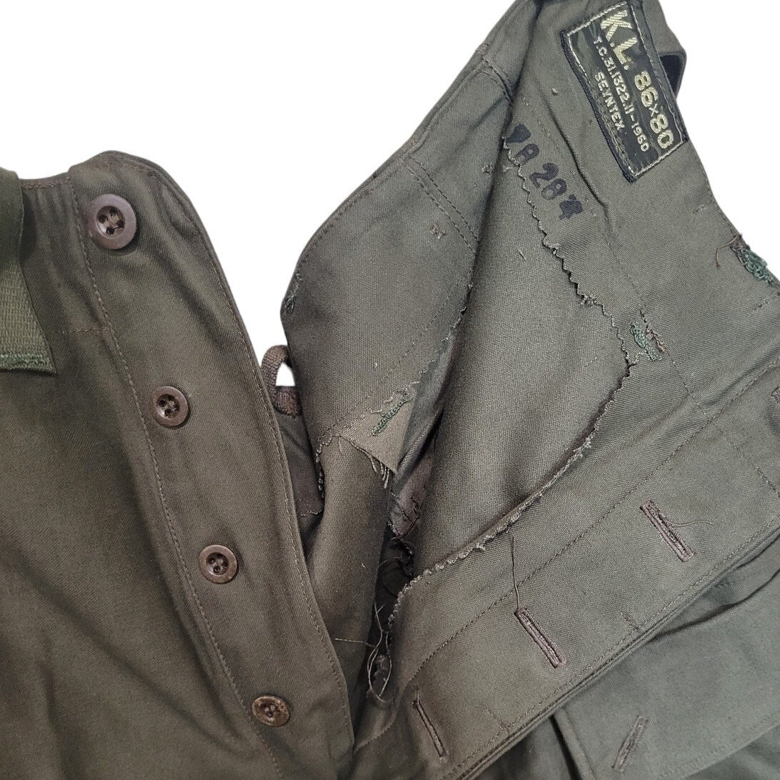 Dutch Military Cargo Shorts - Seyntex 1960 - 33W - Olive Drab Green - Button Fly