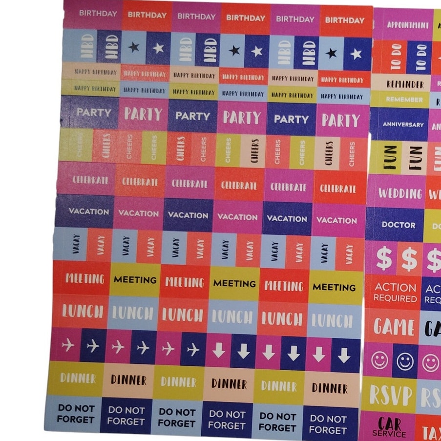156 Calendar Stickers on 2 Sheets, Great for Scrapbooking & More