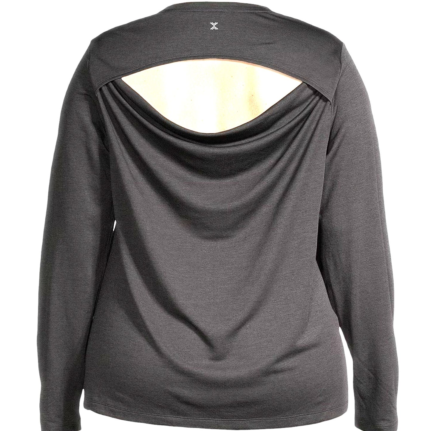 Xersion Womens Crew Neck Long Sleeve T-Shirt Plus Size, Gray, 3XL (22W)