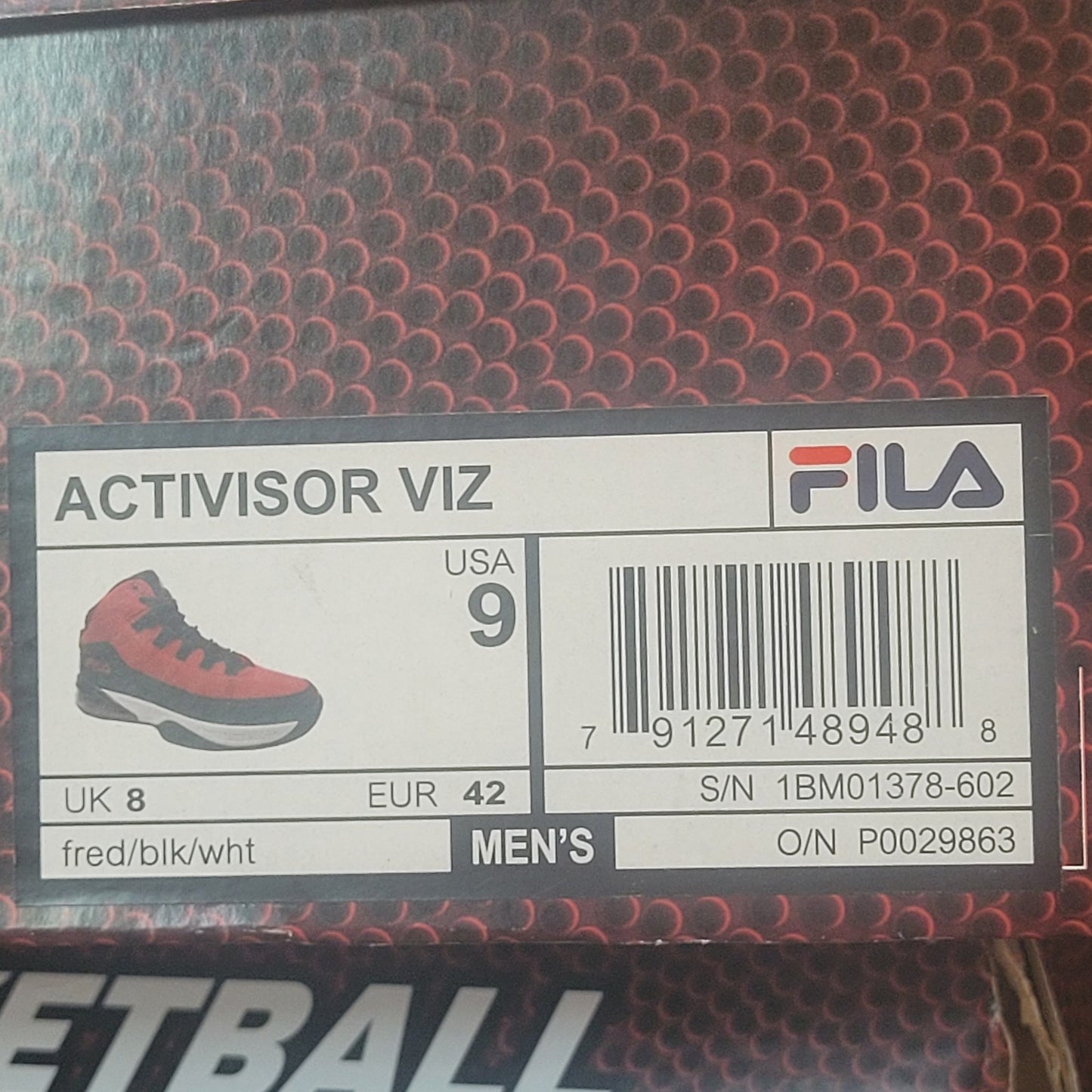 Fila Activisor Viz Men’s Athletic Shoes, Size 9, Red/Black, Lightweight Comfort