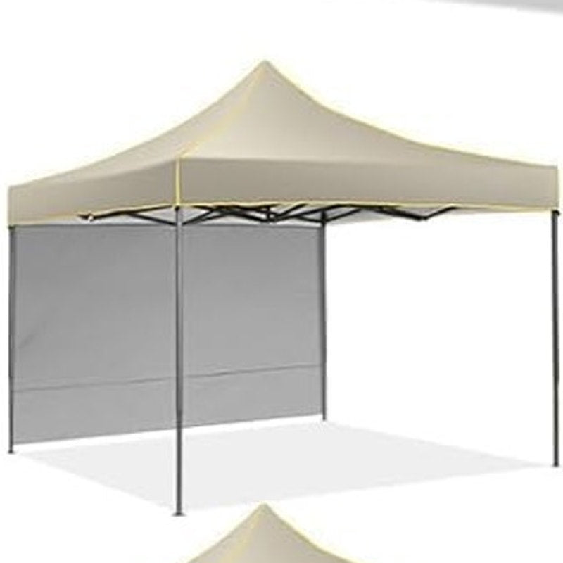 COBIZI 10x10 Heavy Duty Pop-Up Canopy Tent – Khaki, 4 Removable Sidewalls, Waterproof, Portable Bag