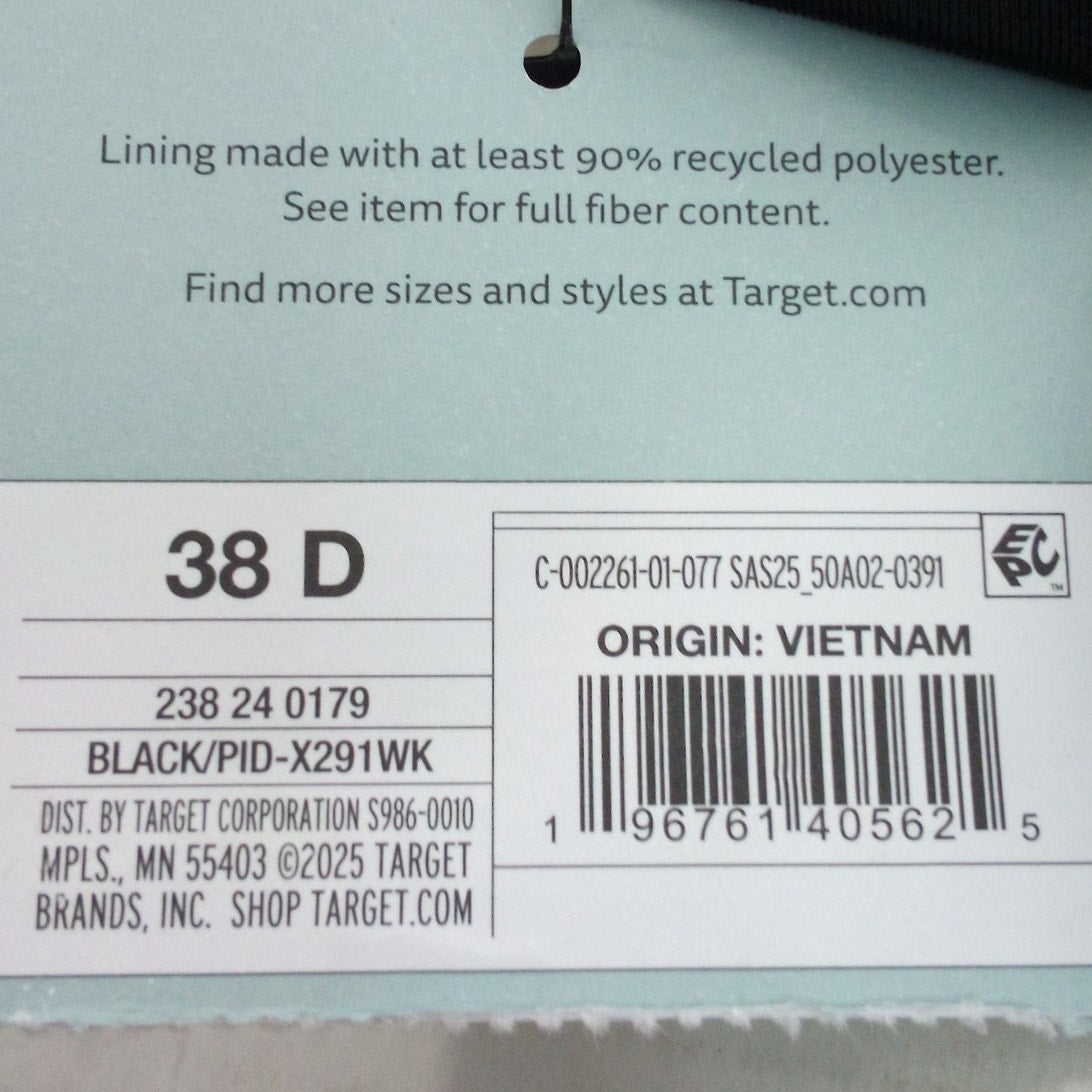 Women’s Longline Ring Detail Underwire Bikini Top – Shade & Shore Black 38B
