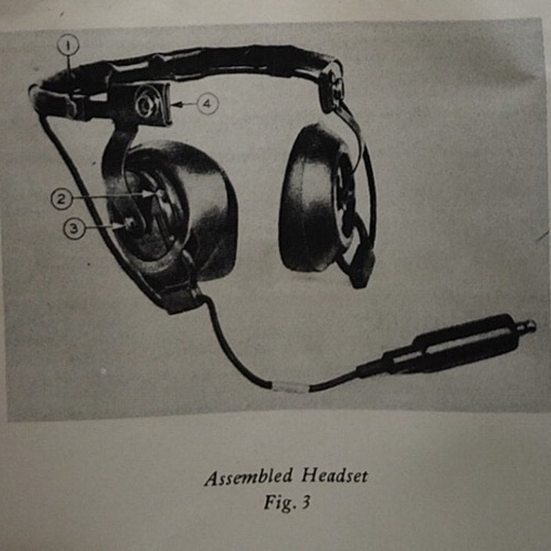 1950 US Navy Headset Assembly CCN-49507-B N17-H-52025-2091 Buships Spec 17-H-9