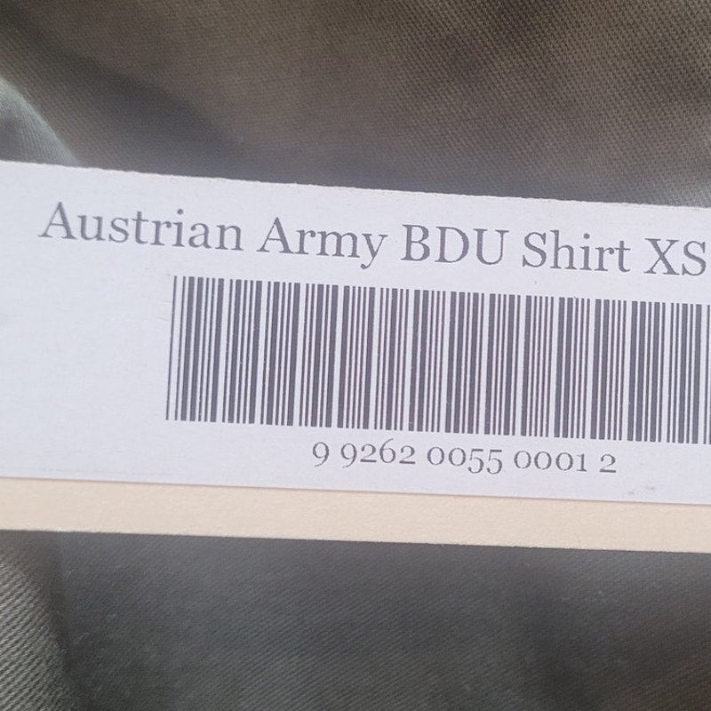 Vintage Austrian Army BDU Shirt, XS / Austrian 37 / U.S. 14.5 Neck, Green, Button-Up w/ Epaulets
