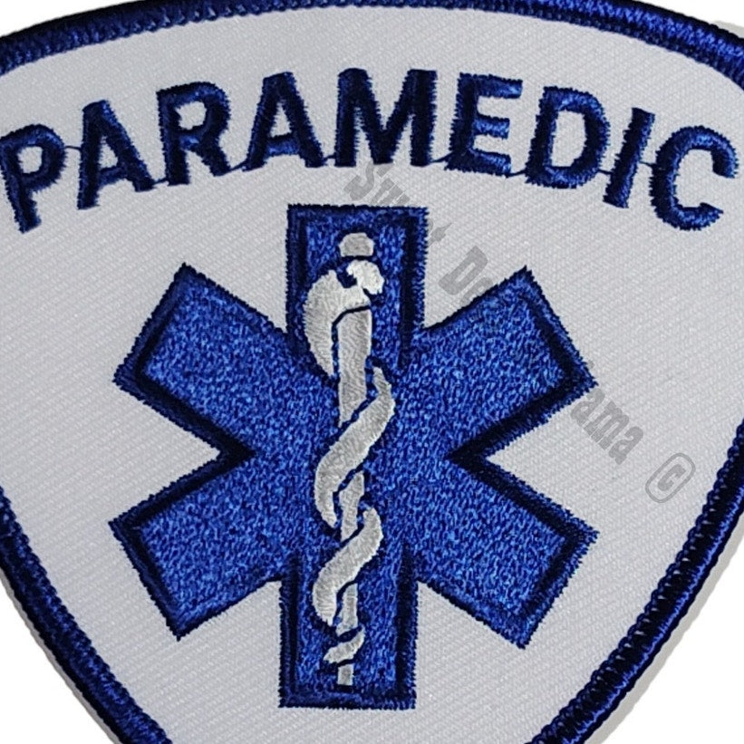 NOS, Paramedic Triangular Design, White Background, Iron or Sew On Patch