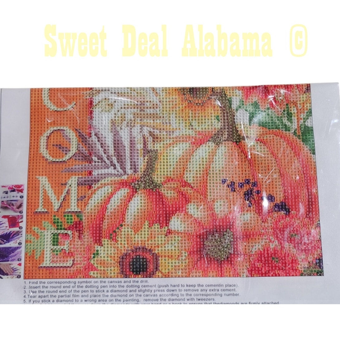 Hoiylds Fall Diamond Kit - Welcome Fall, Pumpkins and Sunflowers, 11.8" x 15.75"