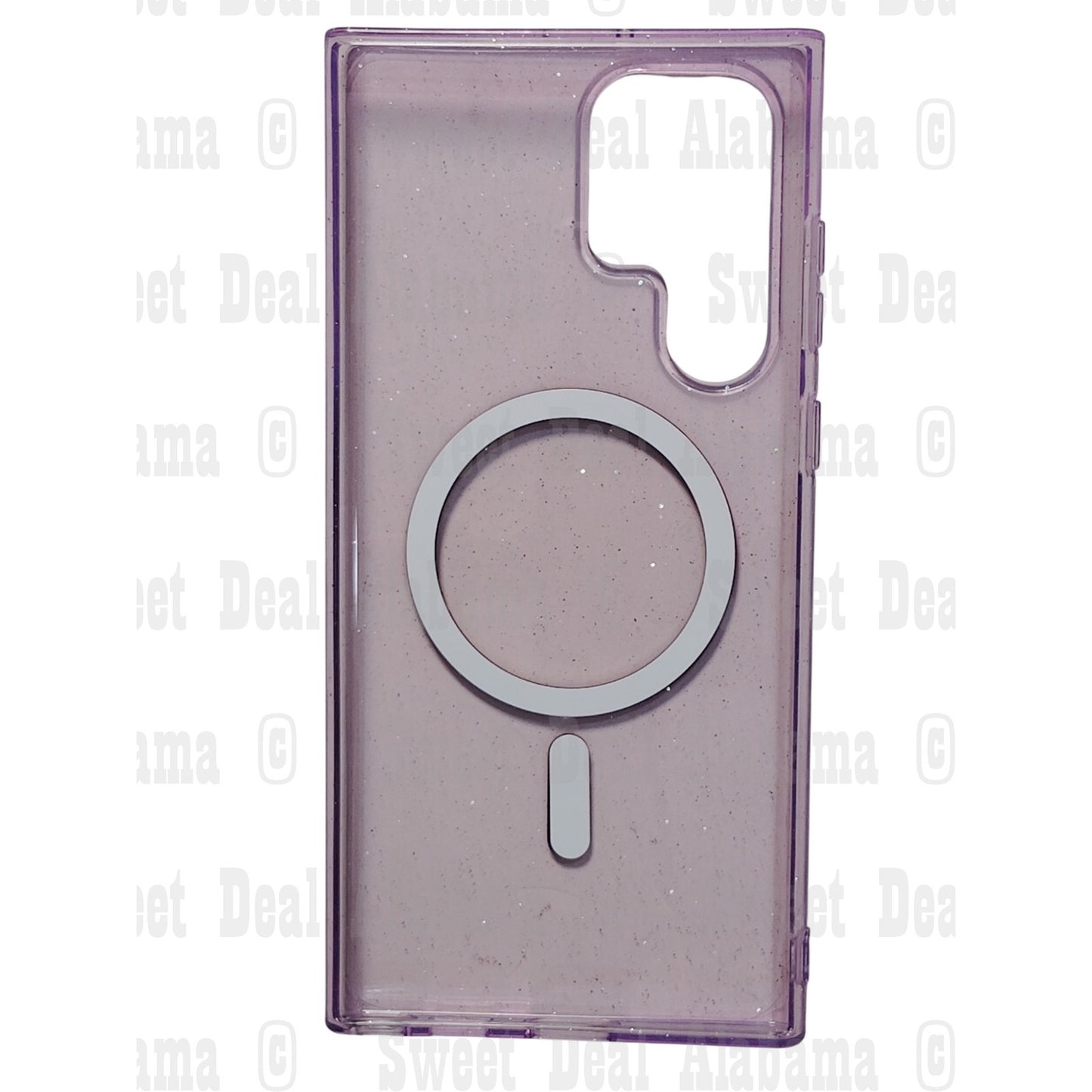 Magnetic Case - For Samsung Galaxy S22 Ultra - Glitter Purple, Shockproof