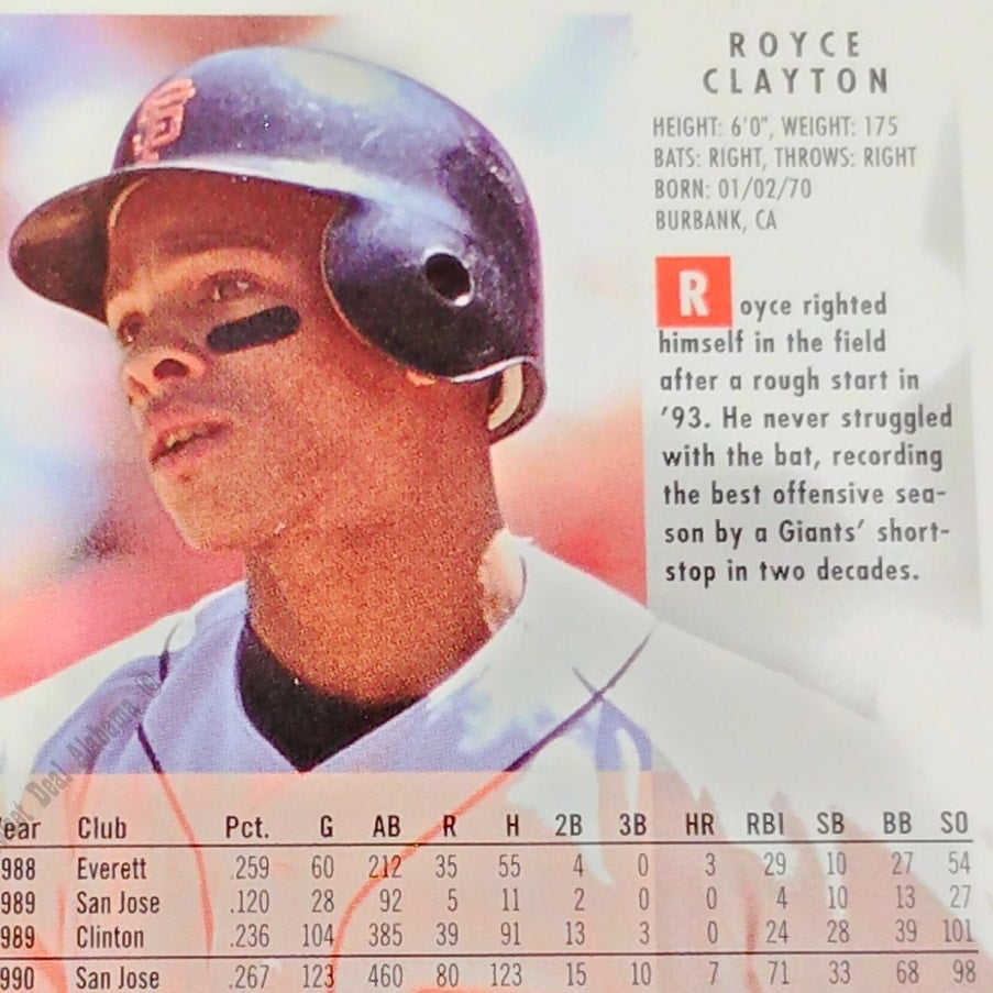 Royce Clayton, San Francisco Giants, #690, 1994 Fleer Baseball Collector's Card