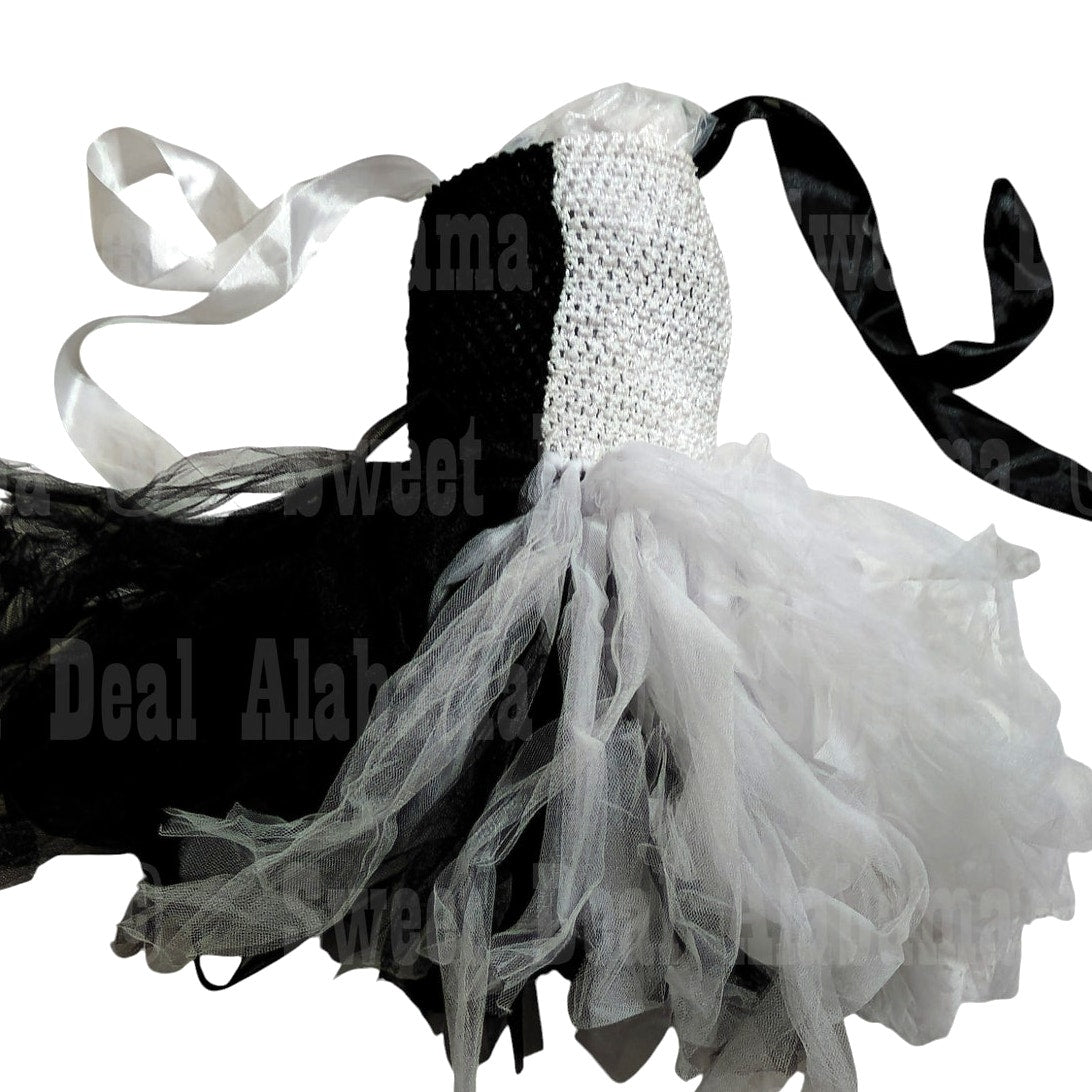 Girls (Toddler Size 2) Costume Dress, Black/White (Cruella or Clown)