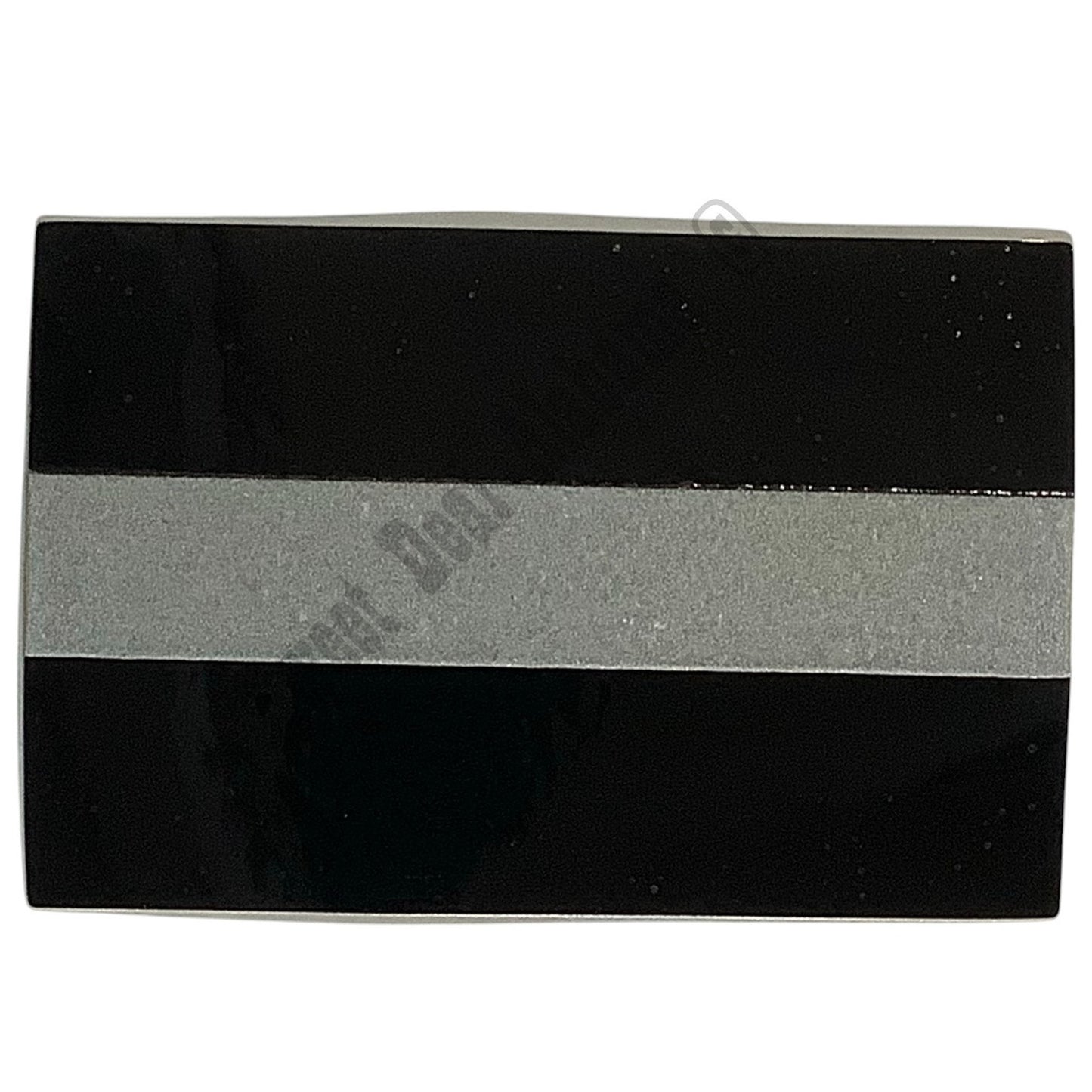 3 in. x 2 in. Vinyl Decal - Asexual Pride Flag, Black w/ Gray Stripe